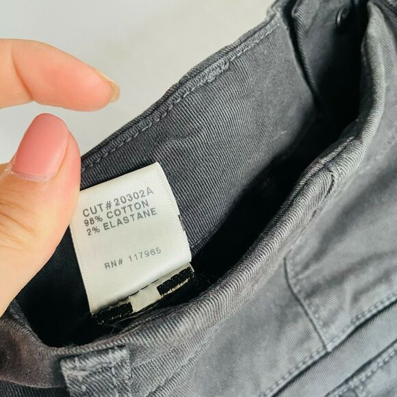 J Brand Byrnes Jeans Skinny Cargo Chrome Charcoal Grey Zipper Ankle Size 26 - Picture 10 of 12